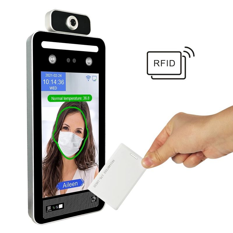 0.5M AI Face Recognition Temperature Device 8 Inch IPS Touch Screen